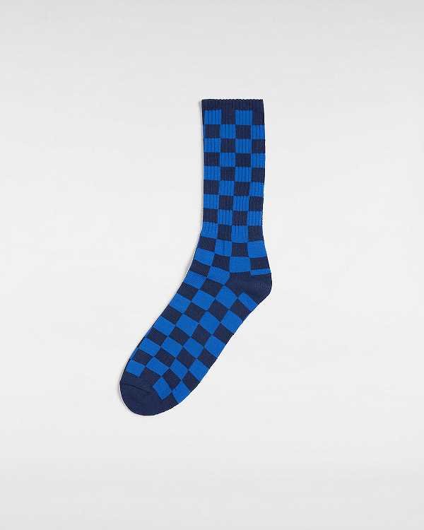 Blue Vans Checkerboard Crew (1 Pair) Unisex Socks | VN6814273