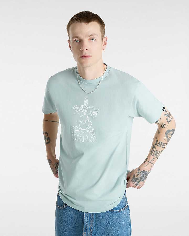 Blue Vans Crazy Eddy Men T Shirts | VN3207681