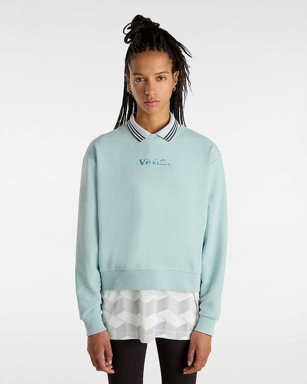 Blue Vans Essential Relaxed Fit Women Sweatshirt | VN3127485