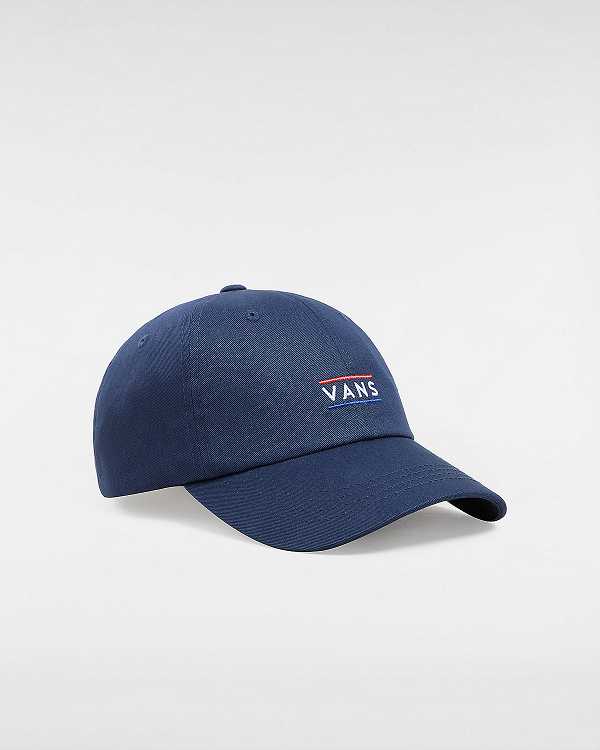 Blue Vans Half Box Curved Bill Jockey Unisex Hats | VN8465173