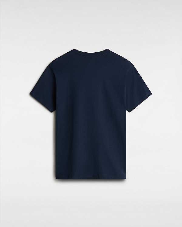 Blue Vans Left Chest Logo Men T Shirts | VN7596412