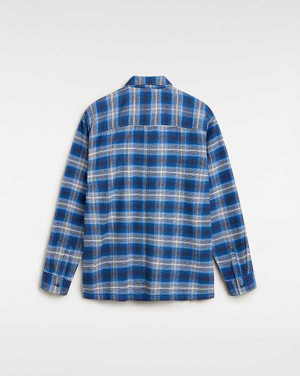 Blue Vans Montwood Zip Flannel Men Shirts | VN1362978