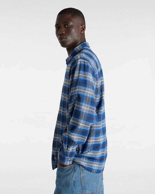 Blue Vans Montwood Zip Flannel Men Shirts | VN1362978