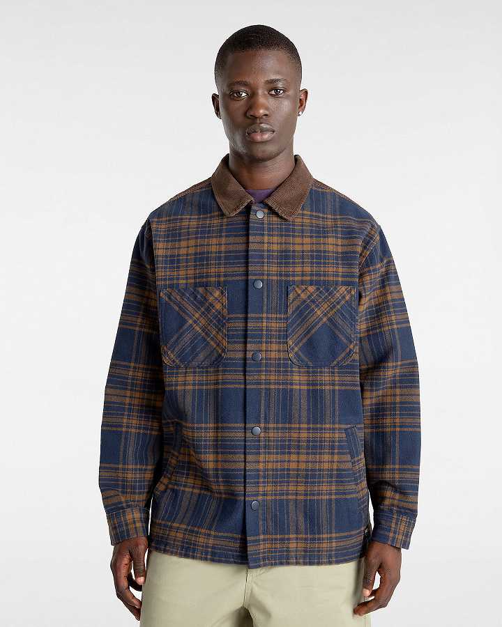 Blue Vans Nelson Heavyweight Shacket Men Shirts | VN1957084