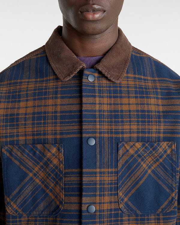 Blue Vans Nelson Heavyweight Shacket Men Shirts | VN1957084