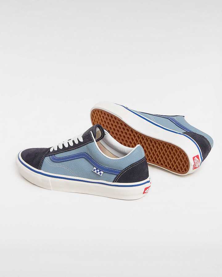 Blue Vans Old Skool Men Skate Shoes | VN4238160