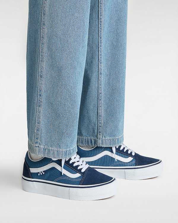 Blue Vans Old Skool Men Skate Shoes | VN9407618