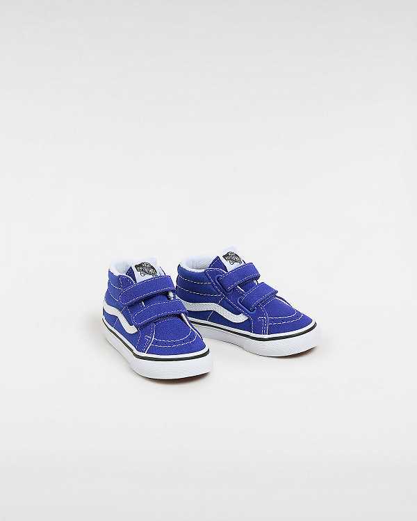 Blue Vans Sk8-Mid Reissue Hook and Loop (1-4 Years) Kids' Sneakers | VN5043782