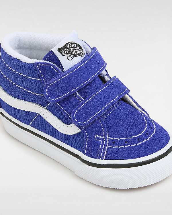 Blue Vans Sk8-Mid Reissue Hook and Loop (1-4 Years) Kids' Sneakers | VN5043782