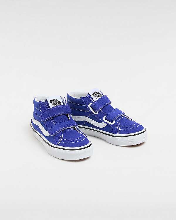 Blue Vans Sk8-Mid Reissue Hook and Loop (4-8 years) Kids' Sneakers | VN4893610