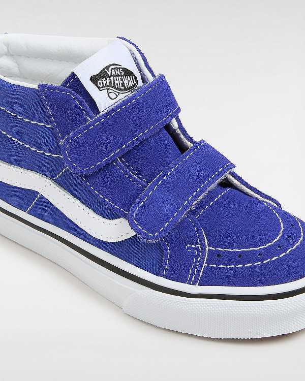 Blue Vans Sk8-Mid Reissue Hook and Loop (4-8 years) Kids' Sneakers | VN4893610