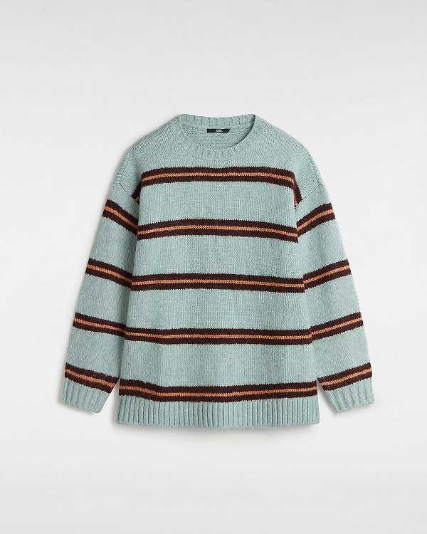 Blue Vans Suzie Stripe Crew Women Sweater | VN2078493