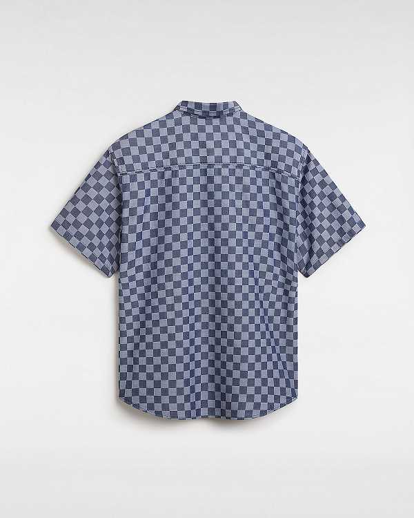 Blue Vans Wade Checkerboard Men Shirts | VN1826947