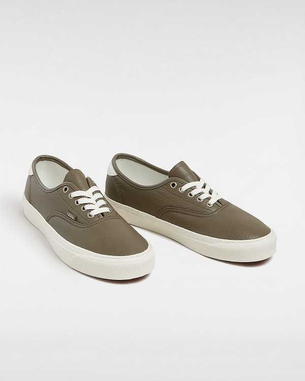 Brown Vans Authentic Lux Men Leather Shoes | VN1237460