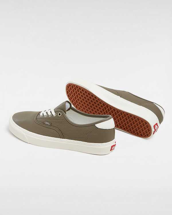 Brown Vans Authentic Lux Men Leather Shoes | VN1237460