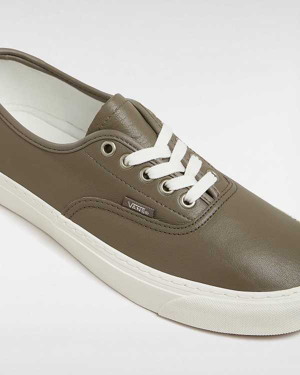 Brown Vans Authentic Lux Men Leather Shoes | VN1237460