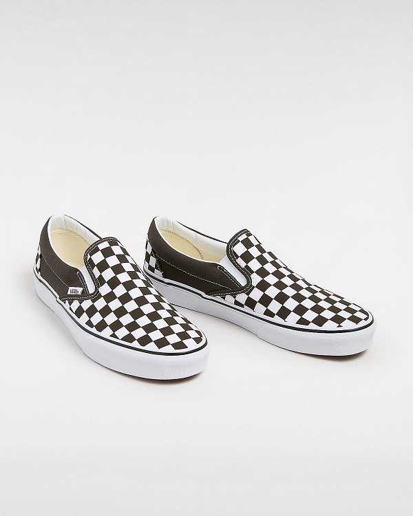 Brown Vans Classic Checkerboard Women Slip On Shoes | VN5938207