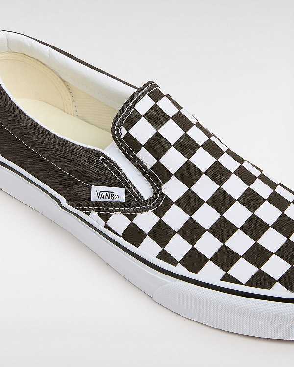 Brown Vans Classic Checkerboard Women Slip On Shoes | VN5938207