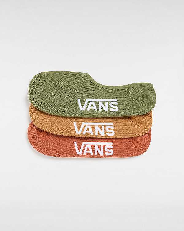 Brown Vans Classic No Show (3 pairs) Unisex Socks | VN9463801