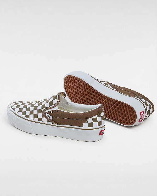 Brown Vans Classic Slip-On Women Platform Shoes | VN5038461