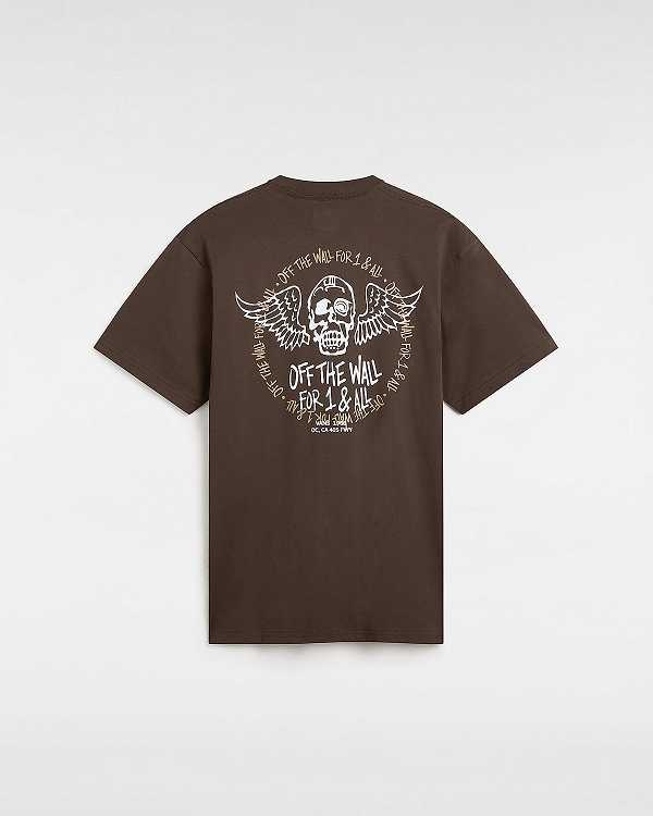 Brown Vans Club House Men T Shirts | VN9273148