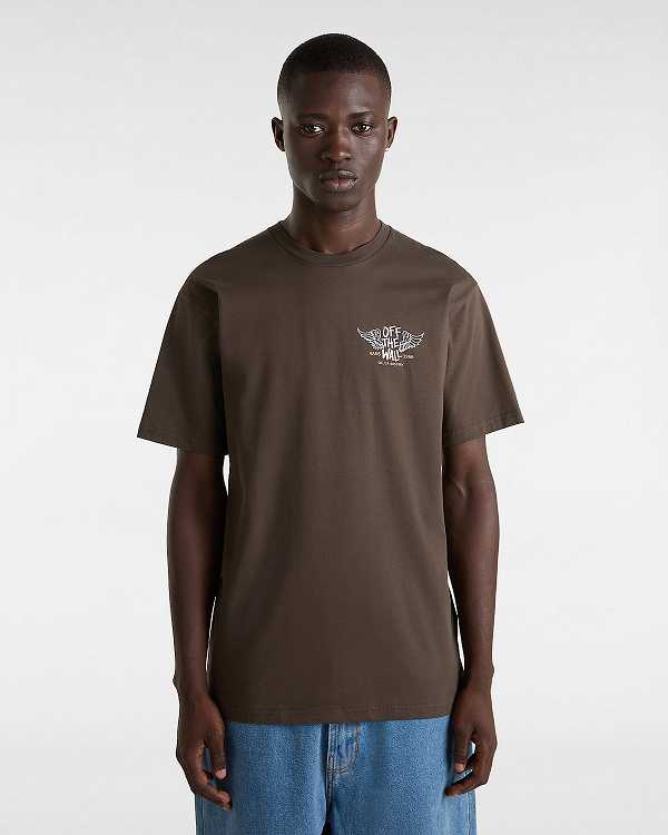 Brown Vans Club House Men T Shirts | VN9273148