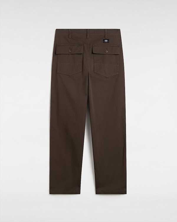 Brown Vans Fatigue Loose Tapered Men Pants | VN8631902