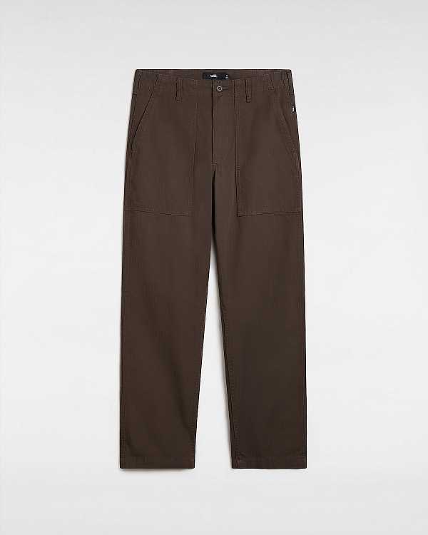 Brown Vans Fatigue Loose Tapered Men Pants | VN8631902