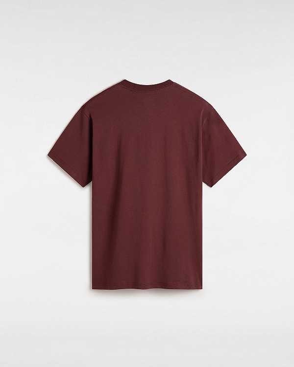 Brown Vans Left Chest Logo Men T Shirts | VN4238751