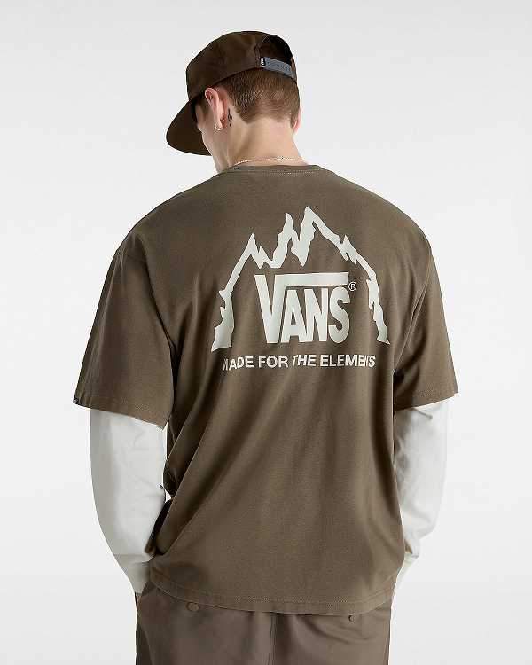 Brown Vans MTE Crestline Men T Shirts | VN7528603