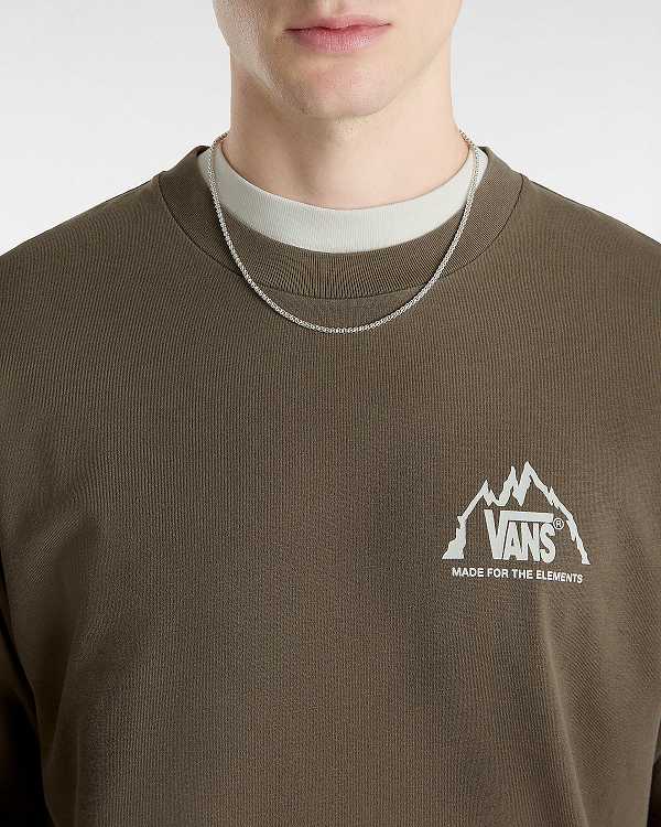 Brown Vans MTE Crestline Men T Shirts | VN7528603