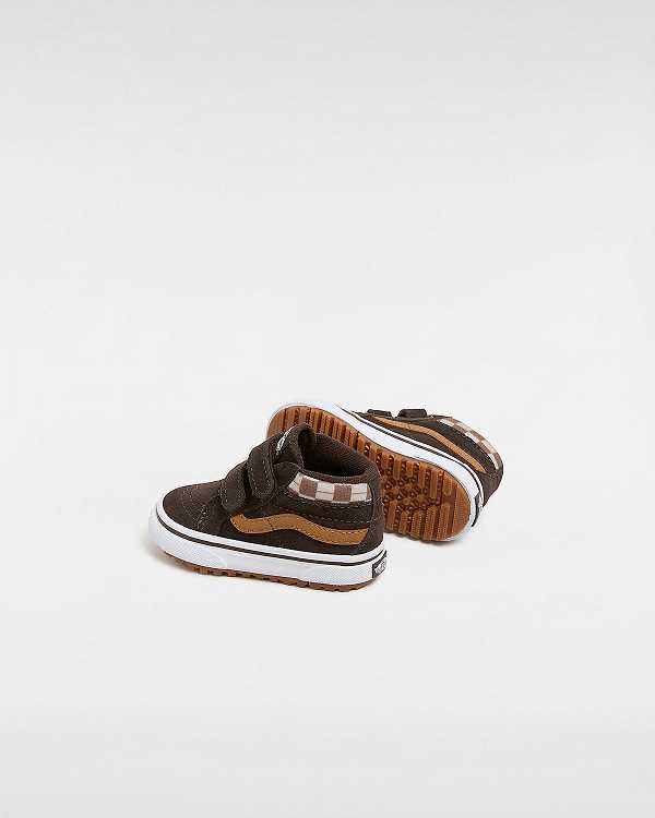 Brown Vans MTE Sk8-Mid Reissue Hook and Loop (1-4 Years) Kids' Sneakers | VN0614783