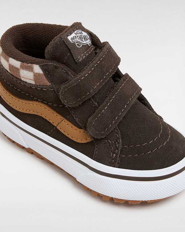 Brown Vans MTE Sk8-Mid Reissue Hook and Loop (1-4 Years) Kids' Sneakers | VN0614783