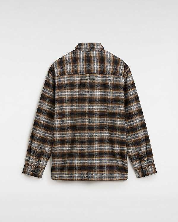 Brown Vans Montwood Zip Flannel Women Shirts | VN7189206