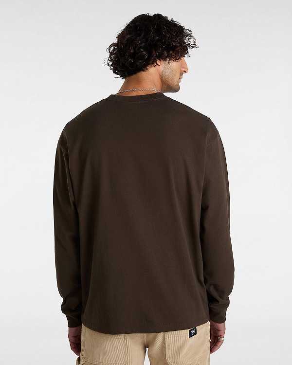 Brown Vans Original Standards Long Sleeve Men T Shirts | VN1074952