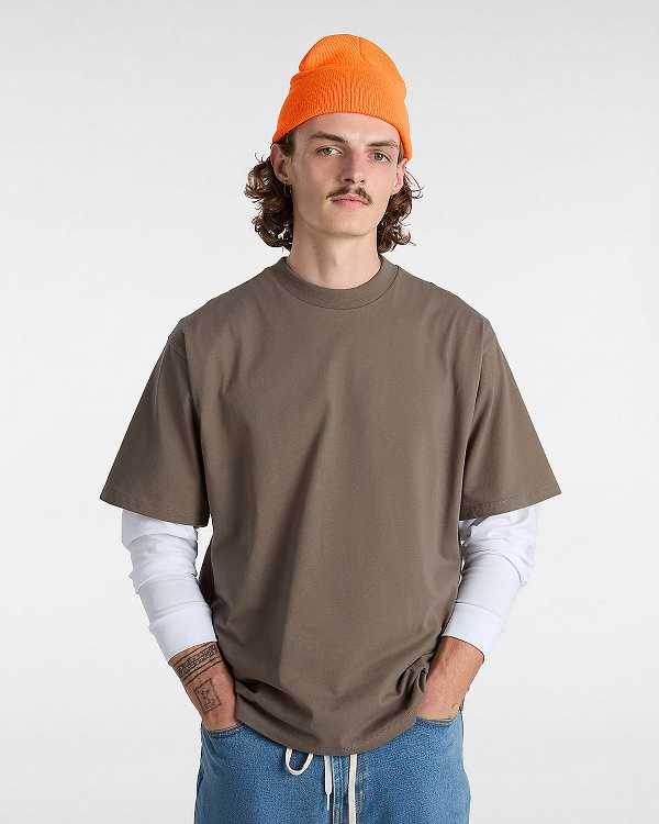 Brown Vans Original Standards Men T Shirts | VN8439207