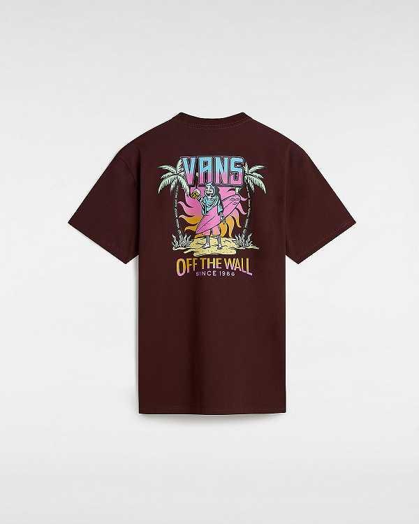 Brown Vans Palm Cheers Classic Men T Shirts | VN1956304