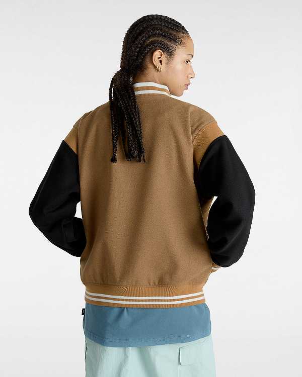 Brown Vans Piper Stadium Women Jacket | VN8206319