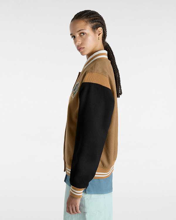 Brown Vans Piper Stadium Women Jacket | VN8206319