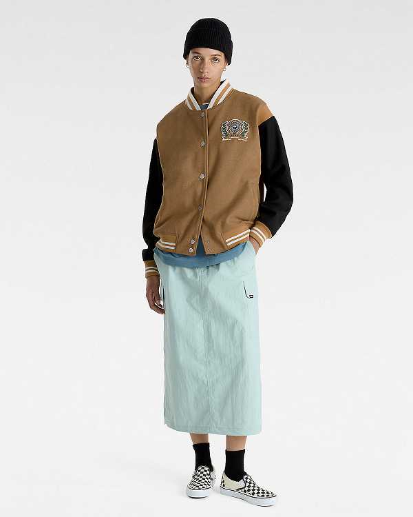 Brown Vans Piper Stadium Women Jacket | VN8206319