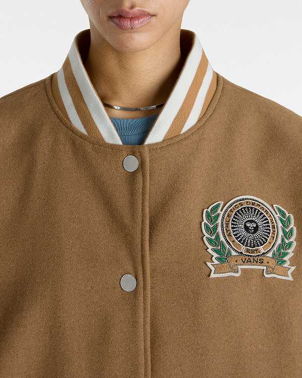 Brown Vans Piper Stadium Women Jacket | VN8206319