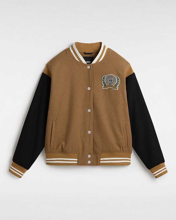 Brown Vans Piper Stadium Women Jacket | VN8206319