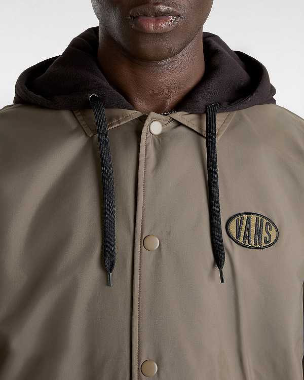 Brown Vans Riley Coaches Men Jacket | VN8514976