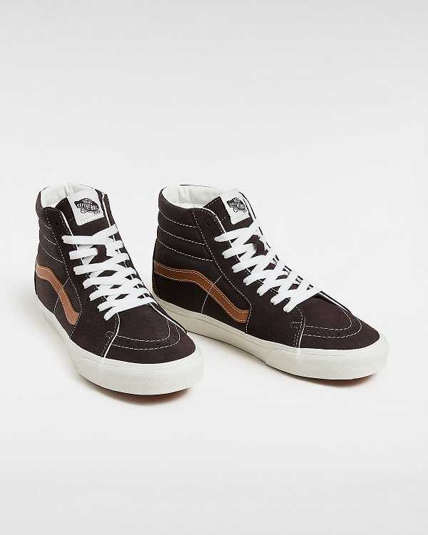 Brown Vans Sk8-Hi Men Skate Shoes | VN4037658