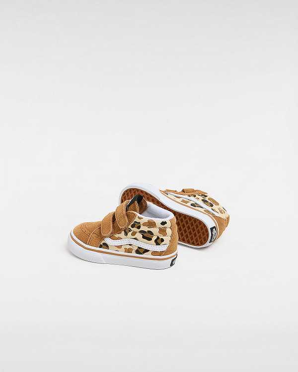 Brown Vans Sk8-Mid Reissue Hook and Loop (1-4 Years) Kids' Sneakers | VN2074982