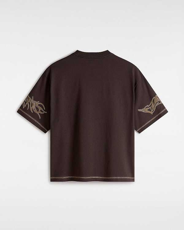 Brown Vans Skate Mike Gigliotti Tribal Men T Shirts | VN0564283