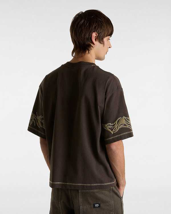 Brown Vans Skate Mike Gigliotti Tribal Men T Shirts | VN0564283