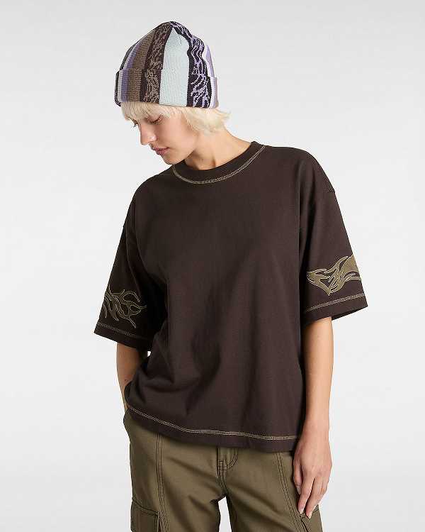 Brown Vans Skate Mike Gigliotti Tribal Men T Shirts | VN0564283