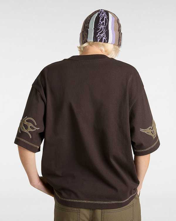 Brown Vans Skate Mike Gigliotti Tribal Men T Shirts | VN0564283