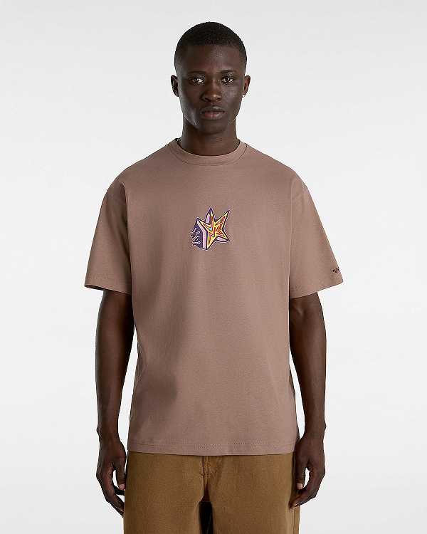 Brown Vans Skate Star Men T Shirts | VN4365072